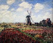 Claude Monet Tulip Fields With The Rijnsburg Windmill France oil painting artist
